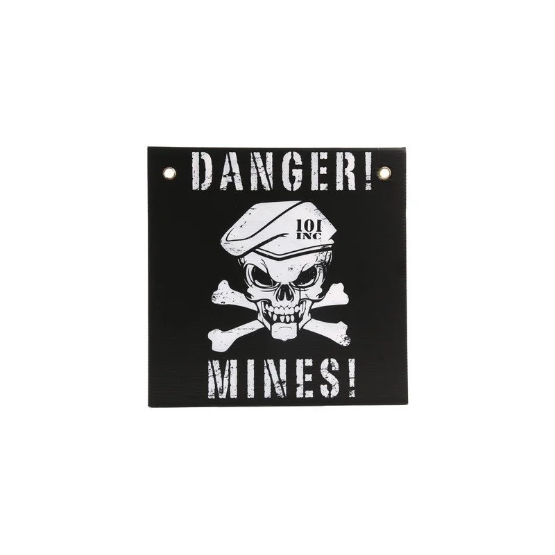 PANNEAU 101 INC DANGER MINES NOIR/BLANC (30x30cm)