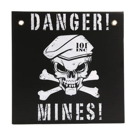 PANNEAU 101 INC DANGER MINES NOIR/BLANC (30x30cm)