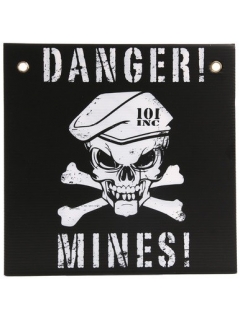 PANNEAU 101 INC DANGER MINES NOIR/BLANC (30x30cm)