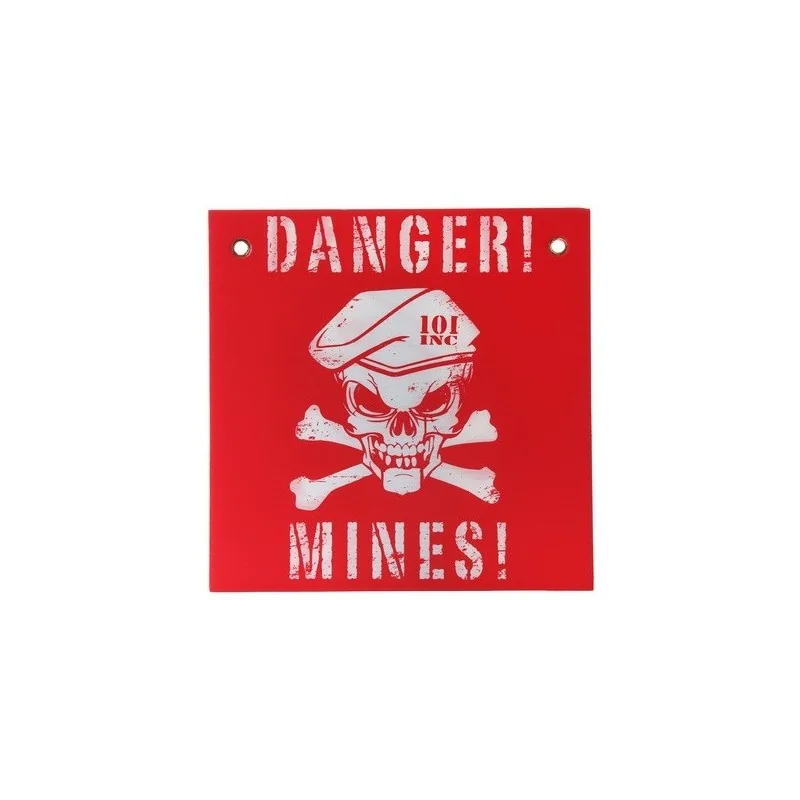 PANNEAU 101 INC DANGER MINES ROUGE/BLANC (30x30cm)