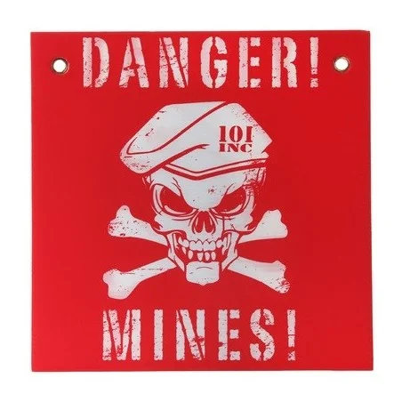 PANNEAU 101 INC DANGER MINES ROUGE/BLANC (30x30cm)