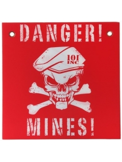 PANNEAU 101 INC DANGER MINES ROUGE/BLANC (30x30cm)