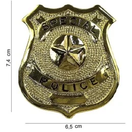 BADGE METAL FOSCO SPECIAL POLICE OR