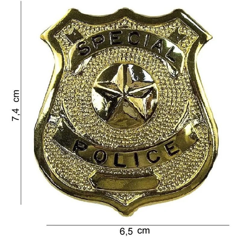 BADGE METAL FOSCO SPECIAL POLICE OR