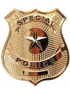 BADGE METAL FOSCO SPECIAL POLICE OR