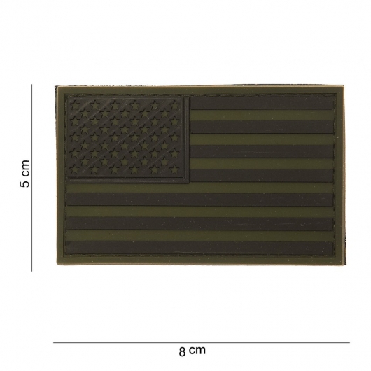 PATCH PVC 3D VELCRO 101 INC DRAPEAU USA SUBDUED