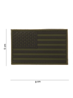 PATCH PVC 3D VELCRO 101 INC DRAPEAU USA SUBDUED