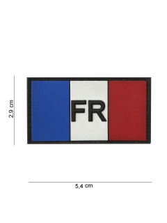 PATCH PVC 3D VELCRO 101 INC DRAPEAU FRANCE FR (2,9x5,4cm)