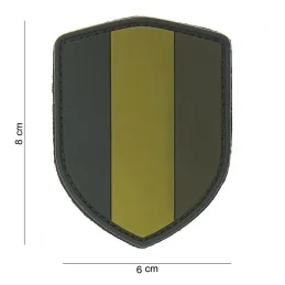 PATCH PVC 3D VELCRO 101 INC BELGIQUE SHIELD SMOKE