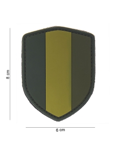 PATCH PVC 3D VELCRO 101 INC BELGIQUE SHIELD SMOKE