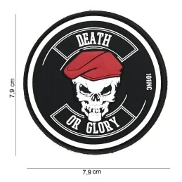 PATCH PVC 3D VELCRO 101 INC DEATH OR GLORY NOIR