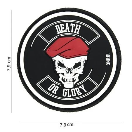 PATCH PVC 3D VELCRO 101 INC DEATH OR GLORY NOIR