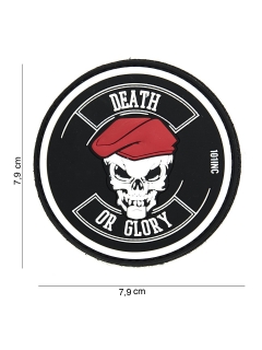 PATCH PVC 3D VELCRO 101 INC DEATH OR GLORY NOIR