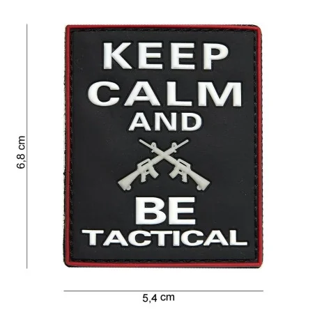 PATCH PVC 3D VELCRO 101 INC KEEP CALM & BE TACTICAL NOIR