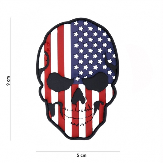 PATCH PVC 3D VELCRO 101 INC SKULL USA