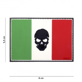 PATCH PVC 3D VELCRO 101 INC DRAPEAU ITALIE SKULL