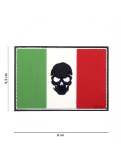 PATCH PVC 3D VELCRO 101 INC DRAPEAU ITALIE SKULL