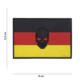 PATCH PVC 3D VELCRO 101 INC DRAPEAU ALLEMAGNE SKULL