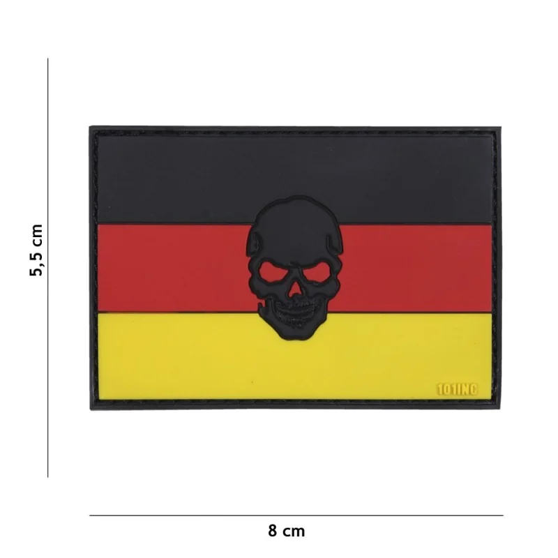 PATCH PVC 3D VELCRO 101 INC DRAPEAU ALLEMAGNE SKULL