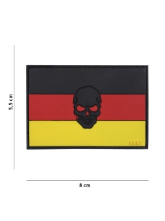 PATCH PVC 3D VELCRO 101 INC DRAPEAU ALLEMAGNE SKULL