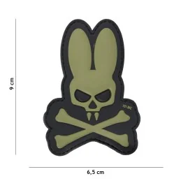 PATCH PVC 3D VELCRO 101 INC SKULL BUNNY VERT