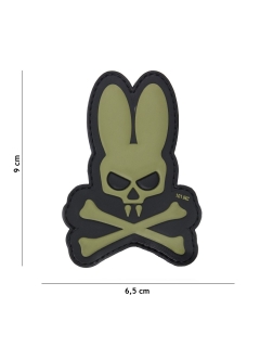 PATCH PVC 3D VELCRO 101 INC SKULL BUNNY VERT