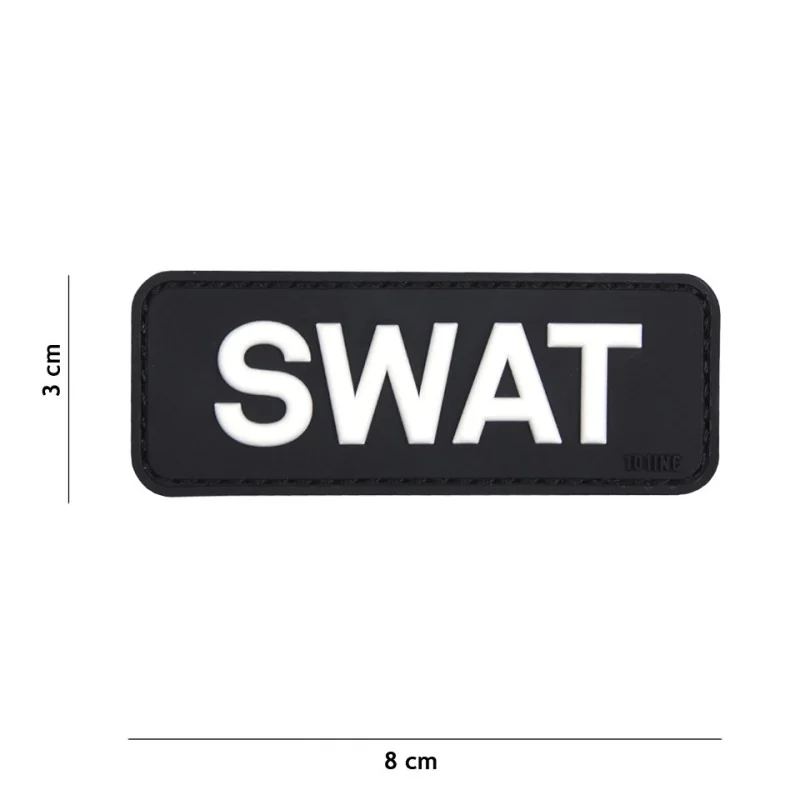 PATCH PVC 3D VELCRO 101 INC SWAT NOIR/BLANC