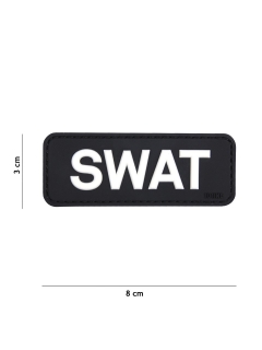 PATCH PVC 3D VELCRO 101 INC SWAT NOIR/BLANC