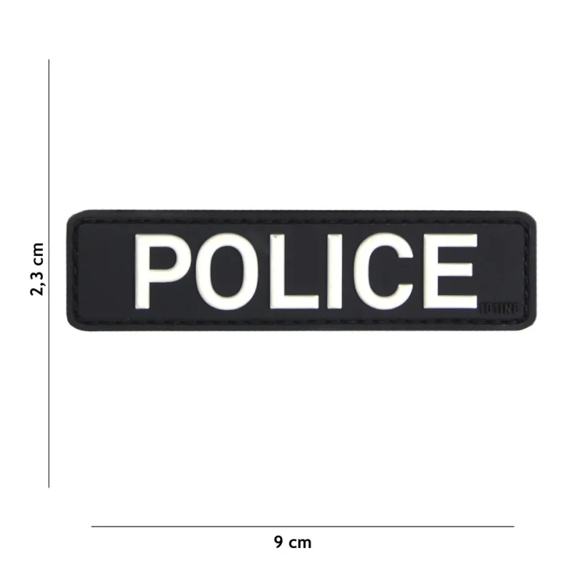 PATCH PVC 3D VELCRO 101 INC POLICE NOIR