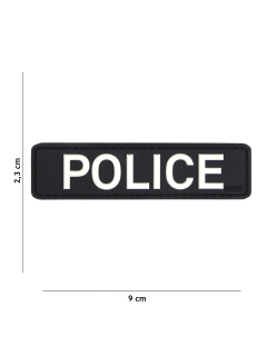 PATCH PVC 3D VELCRO 101 INC POLICE NOIR