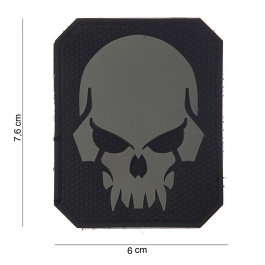 PATCH PVC 3D VELCRO 101 INC PIRATE SKULL GRIS