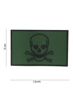 PATCH PVC 3D VELCRO 101 INC SKULL AND BONES VERT