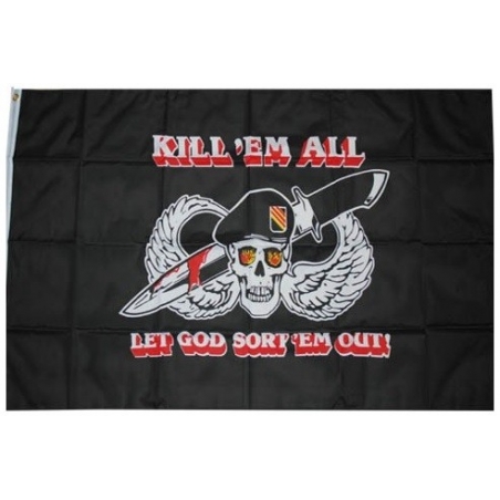 DRAPEAU FOSCO KILL'EM ALL NOIR (1x1,5m)