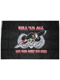 DRAPEAU FOSCO KILL'EM ALL NOIR (1x1,5m)