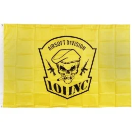 DRAPEAU 101 INC SKULL JAUNE (105x155cm)