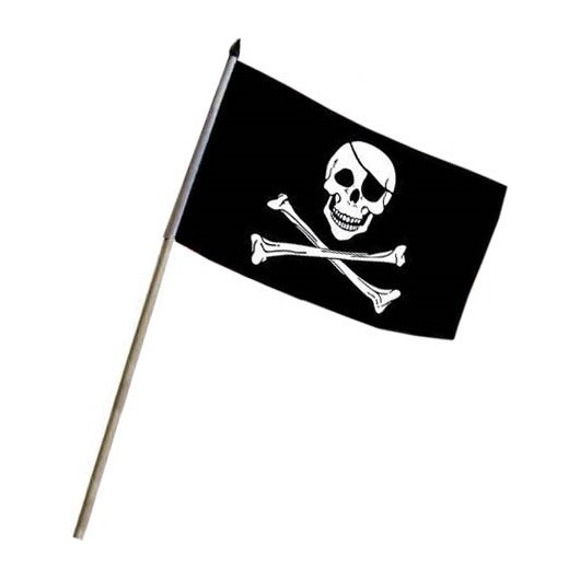 DRAPEAU À BÂTON PIRATE NOIR