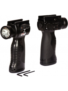 POIGNÉE TACTIQUE AVEC LAMPE FLASH ET LASER NOIR (STL-300J)