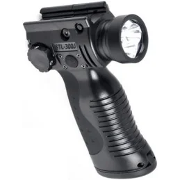 POIGNÉE TACTIQUE AVEC LAMPE FLASH ET LASER NOIR (STL-300J)