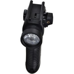 POIGNÉE TACTIQUE AVEC LAMPE FLASH ET LASER NOIR (STL-300J)