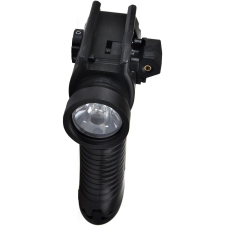 POIGNÉE TACTIQUE AVEC LAMPE FLASH ET LASER NOIR (STL-300J)